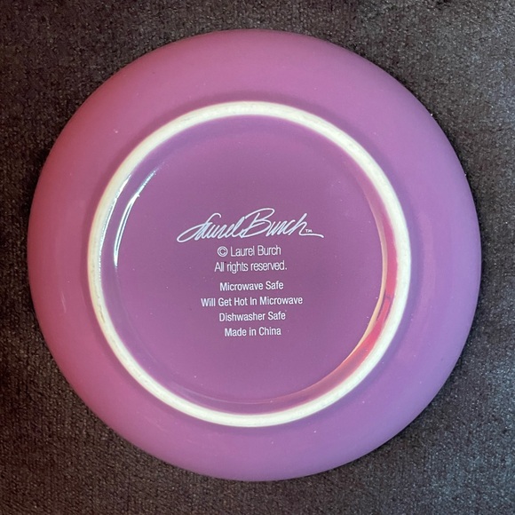 Laurel Burch Carlotta Cat Plate 5 1/2” Very Colourful and Fun - Picture 4 of 5